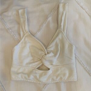 Madewell Cream Twist-Front Tank Top